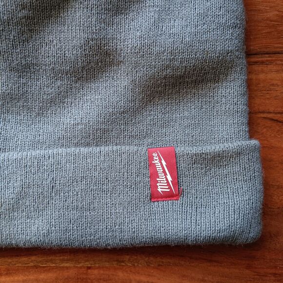 Milwaukee Men's Gray 3M Thinsulate Stretch Rolled Winter Beanie Hat One Size - Picture 2 of 5